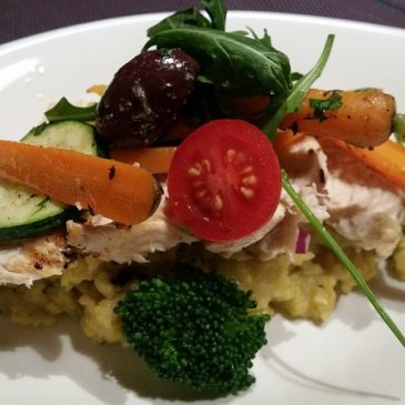 Olivenpolenta mit Hühnerbrust